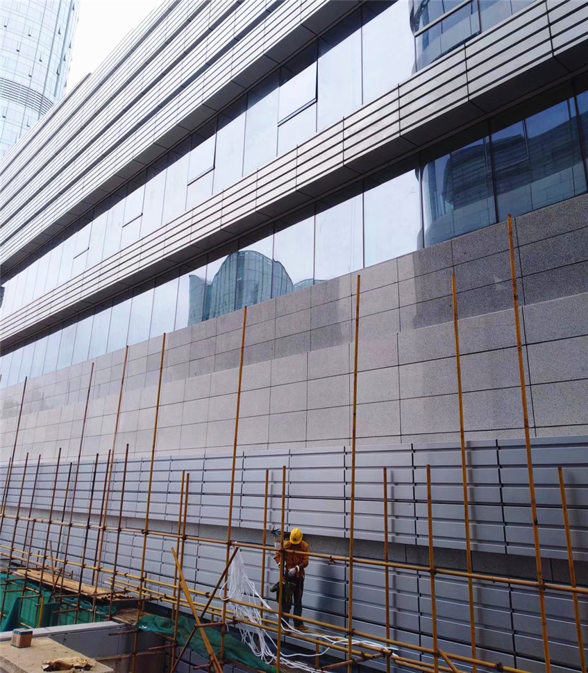 幕墙石材灰白搭配效果
