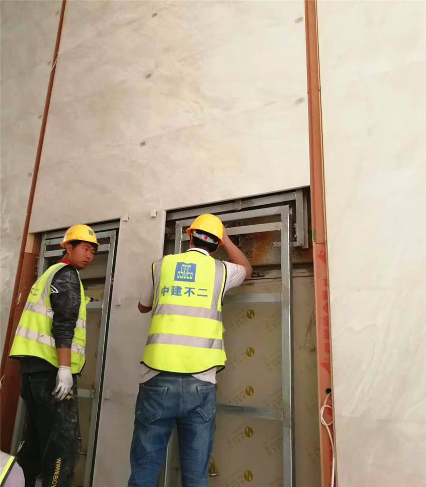 内装石材安装现场