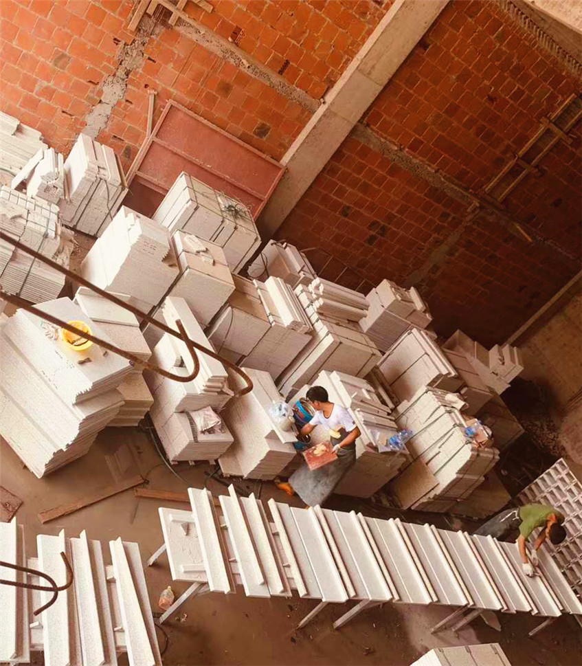 现场石材粘接施工