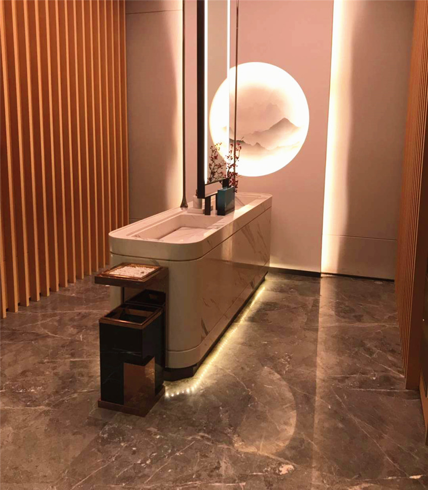 异型洗手台安装效果